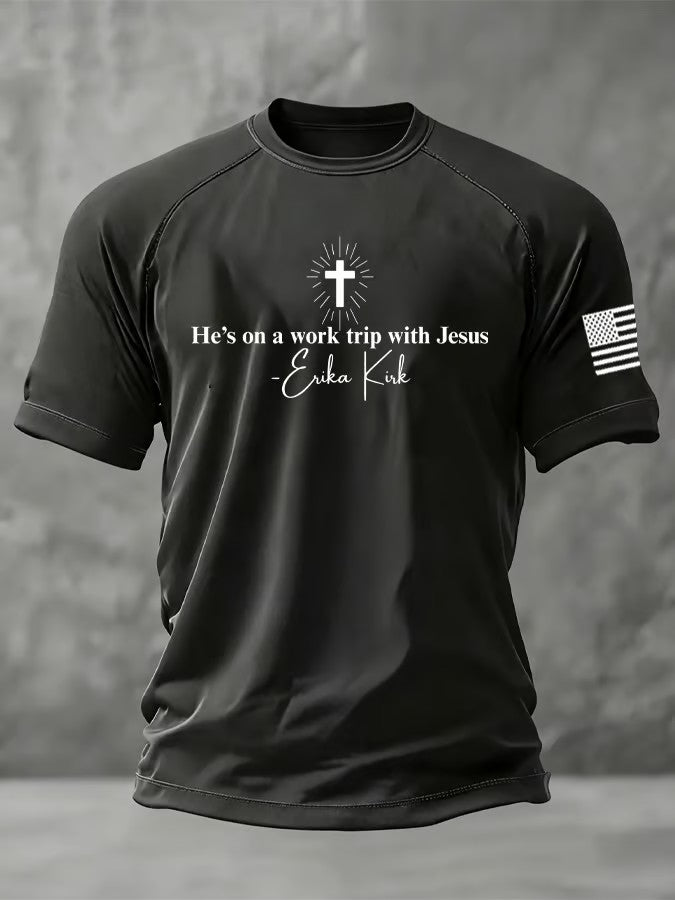 Men's Charlie Kirk Jesus Printed short sleeve t-shirt