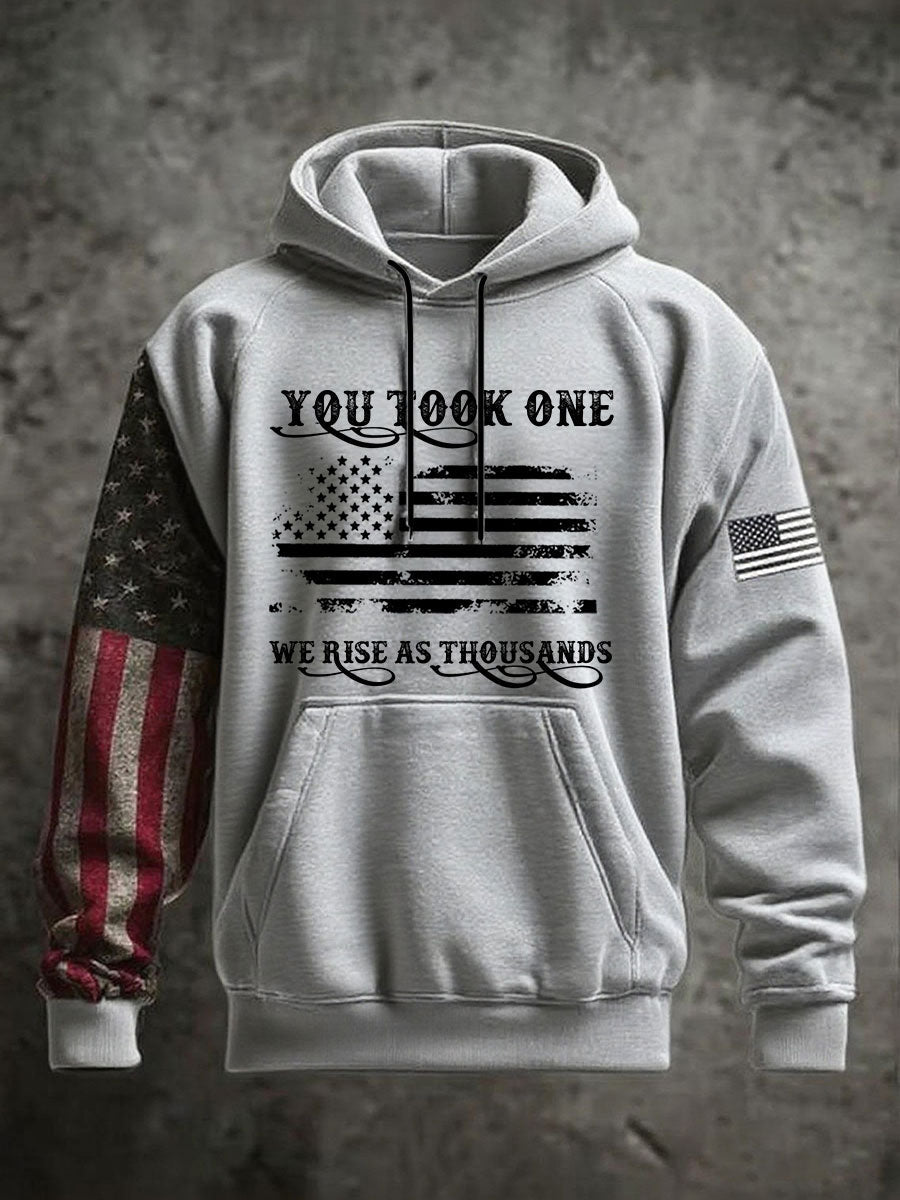 Men's You Took One We Rise As Thousands Oversized Drop-Shoulder Hoodie With Pockets