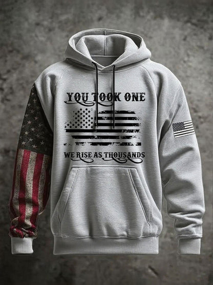 Men's You Took One We Rise As Thousands Oversized Drop-Shoulder Hoodie With Pockets