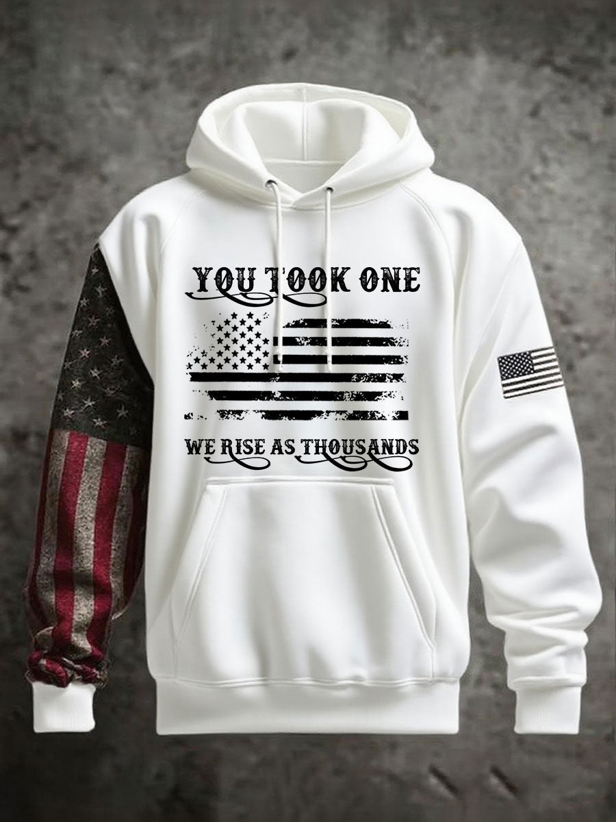 Men's You Took One We Rise As Thousands Oversized Drop-Shoulder Hoodie With Pockets