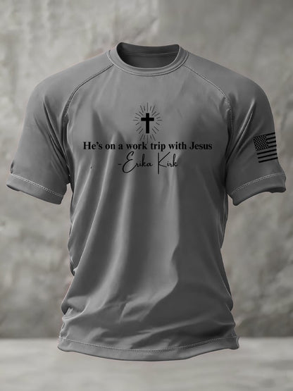 Men's Charlie Kirk Jesus Printed short sleeve t-shirt