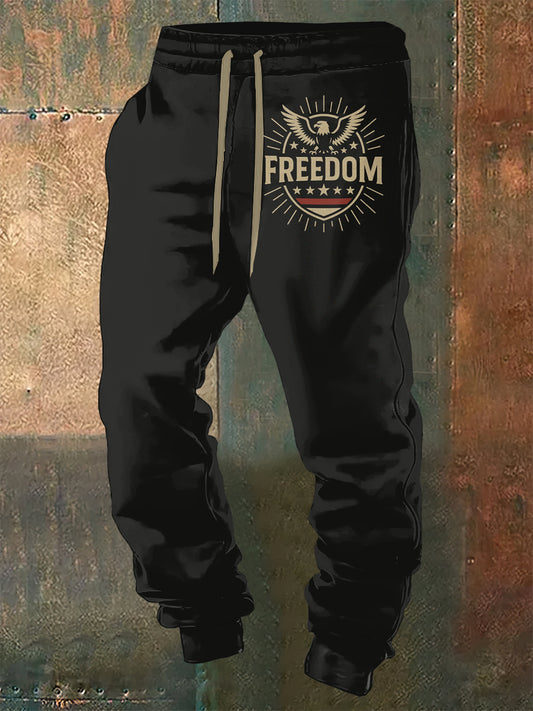 Men's Charlie Kirk Freedom Printed Drawstring Pants