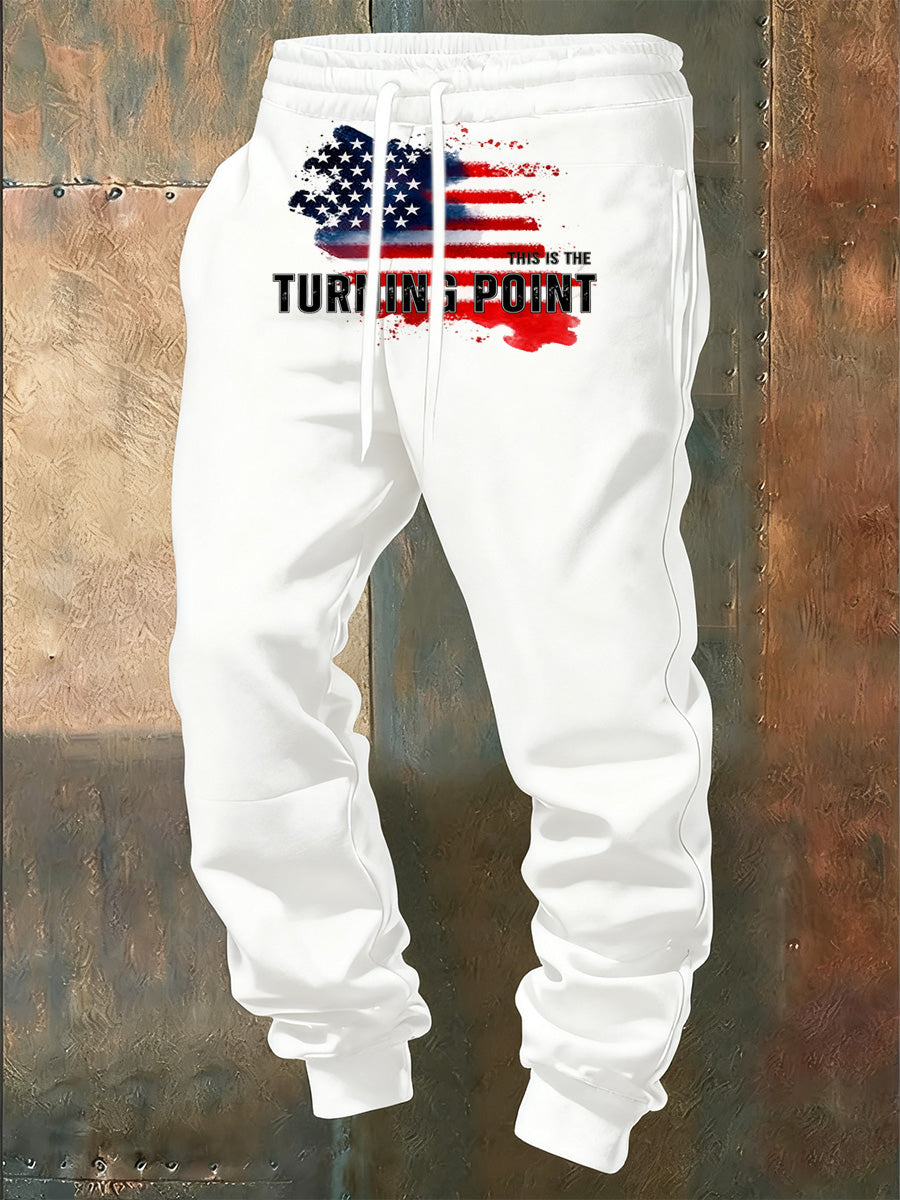 Men's Turning Point Art Print Casual Trousers