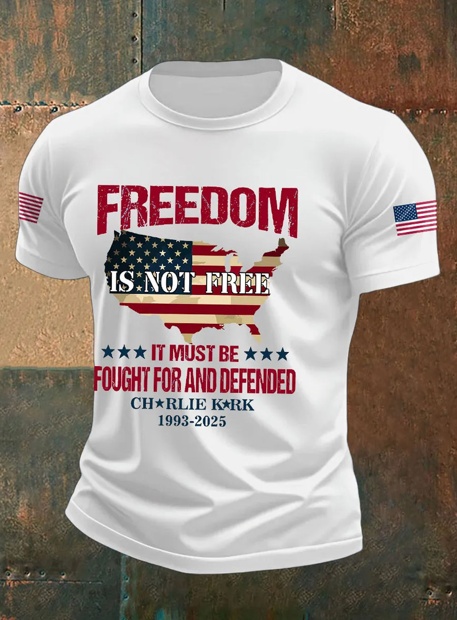 Men's Vintage Freedom American Casual Commemorative Short Sleeve