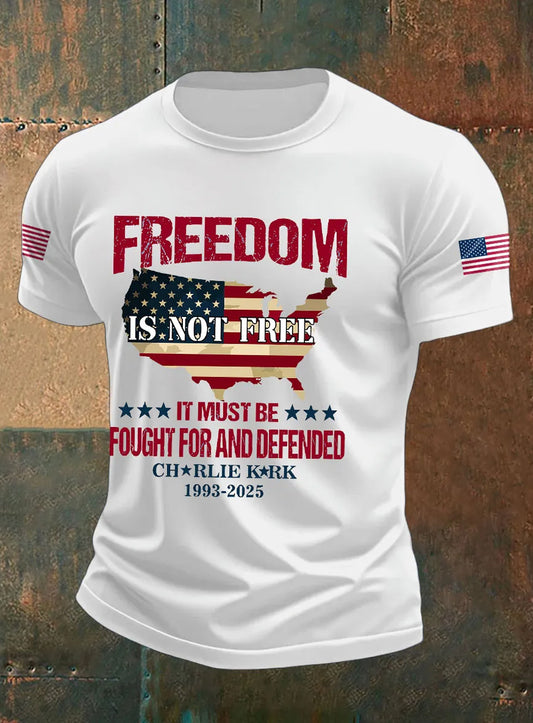 Men's Vintage Freedom American Casual Commemorative Short Sleeve