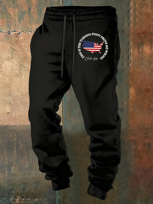 Men's Retro Turning Point Art Print Casual Commemorative Trousers