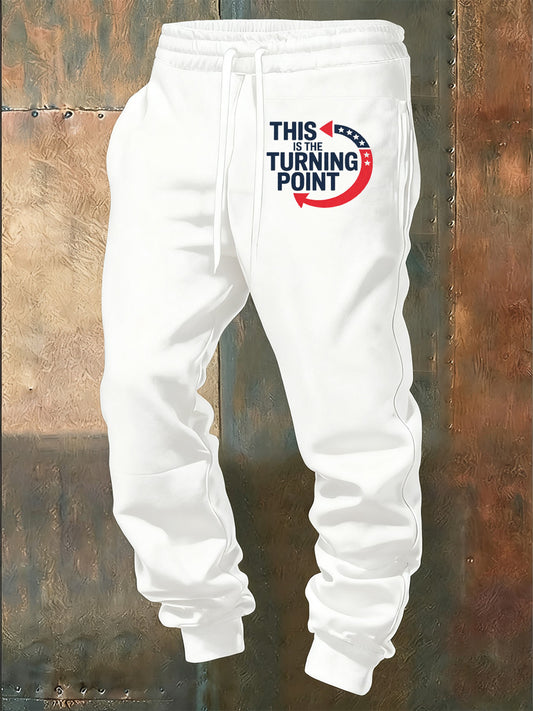 Men's Retro Turning Point Art Print Casual Commemorative Trousers