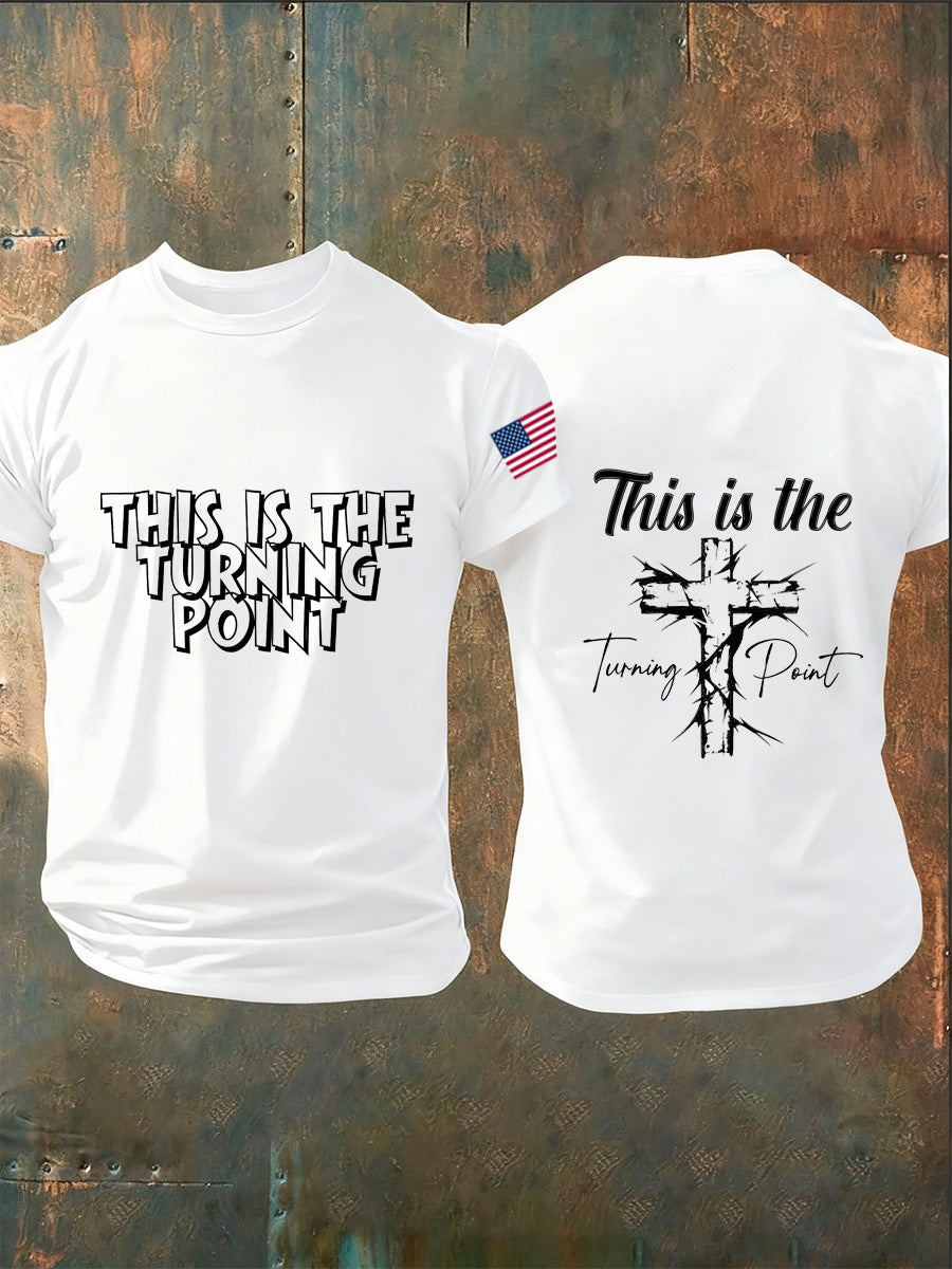 Men's Turning Point Art Print Casual Commemorative T-Shirt