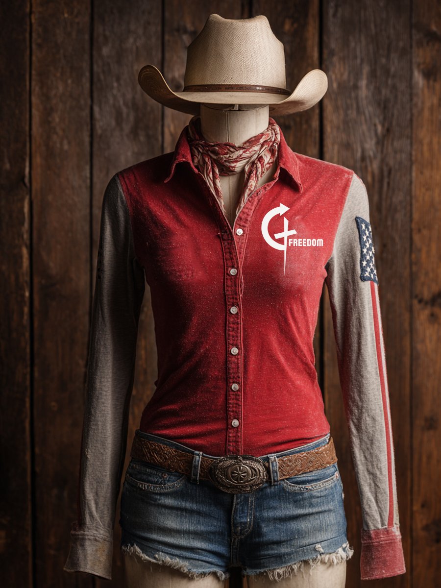 Women's Western Style Freedom Shirts