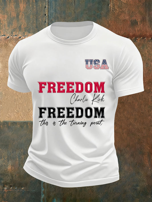 Men's Turning Point Art Print Casual Commemorative T-Shirt