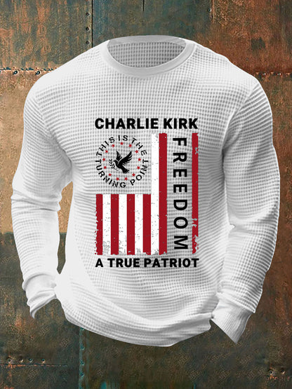 Men's Freedom Is Not Free R.I.P Charlie Kirk Waffle Long Sleeve T-Shirt