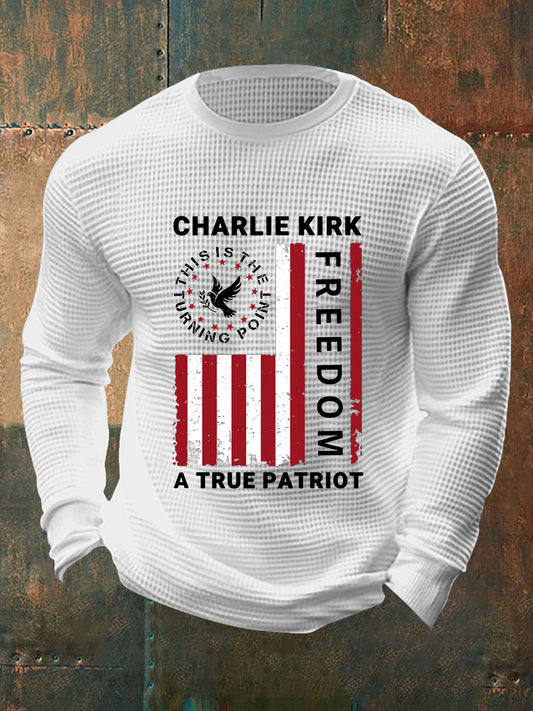 Men's Freedom Is Not Free R.I.P Charlie Kirk Waffle Long Sleeve T-Shirt