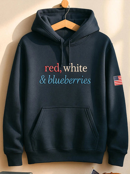 Unisex 'Red White & Blueberries' Loose Hooded Sweatshirt
