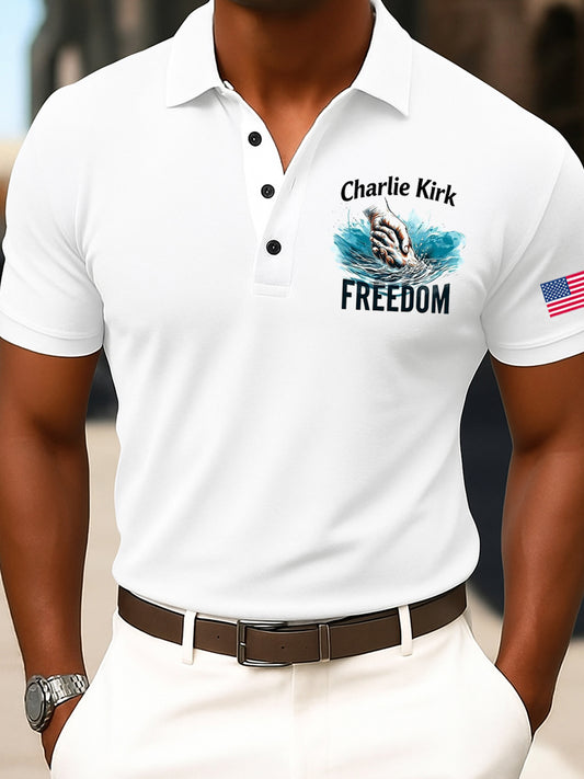 Men's Vintage Freedom American Casual Commemorative Polo Shirt