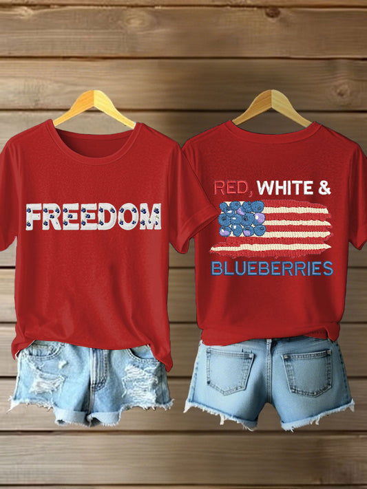 Women's 'Red White & Blueberries' T-shirt