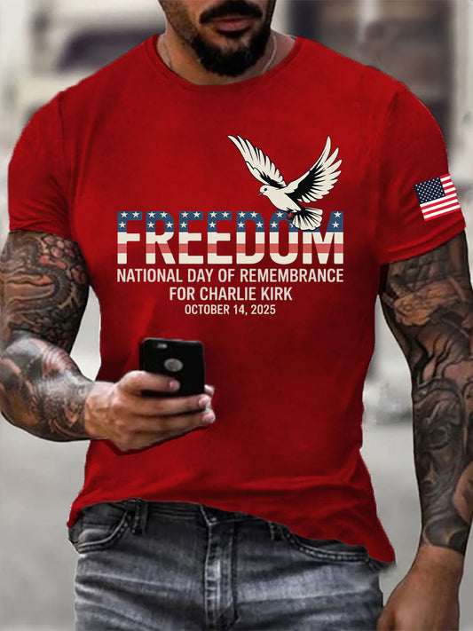 Men's Freedom Printed Casual T-shirt