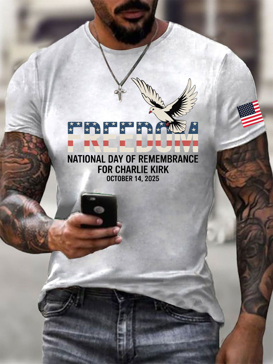 Men's Freedom Printed Casual T-shirt