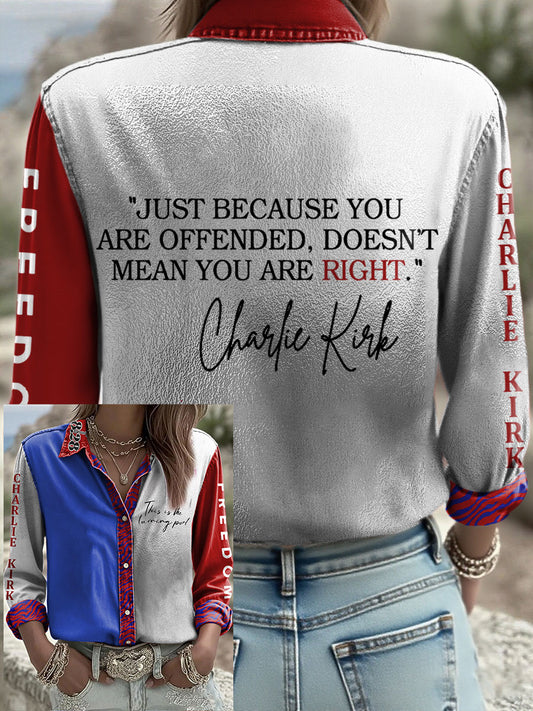 Women's Freedom True Patriot Memorial Printed Shirt