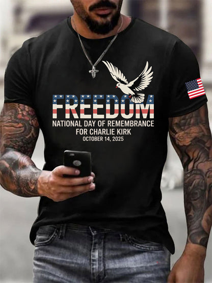 Men's Freedom Printed Casual T-shirt