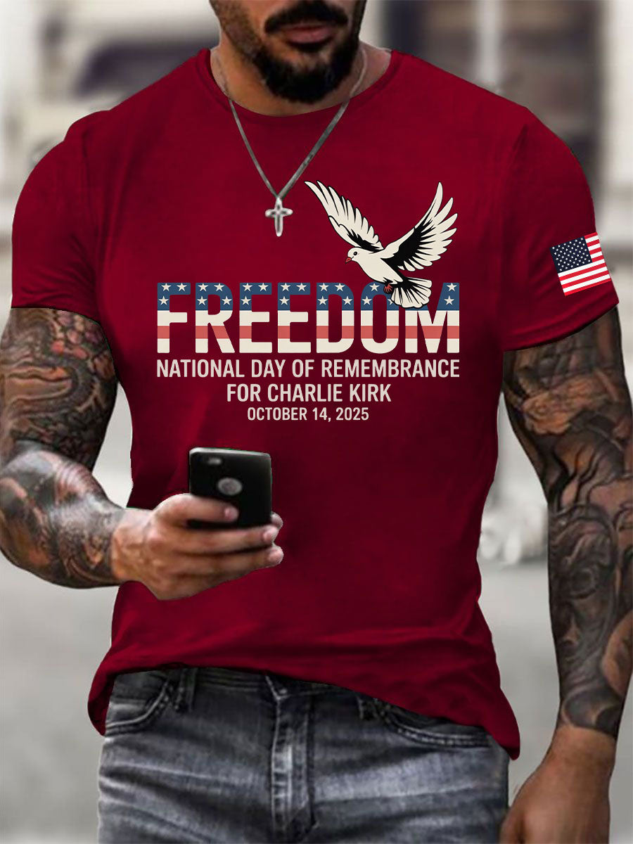 Men's Freedom Printed Casual T-shirt