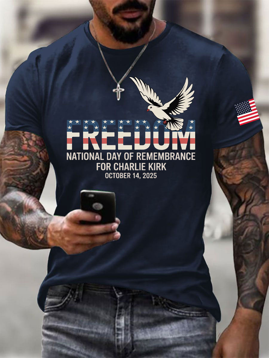 Men's Freedom Printed Casual T-shirt