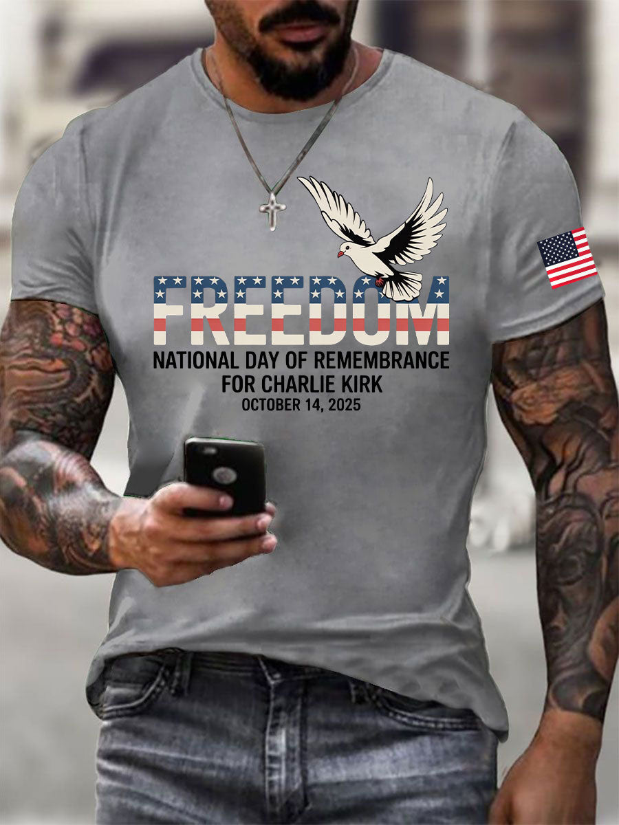 Men's Freedom Printed Casual T-shirt