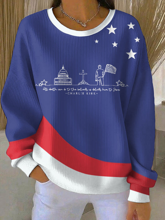 Women's Freedom True Patriot Memorial Printed Sweatshirt