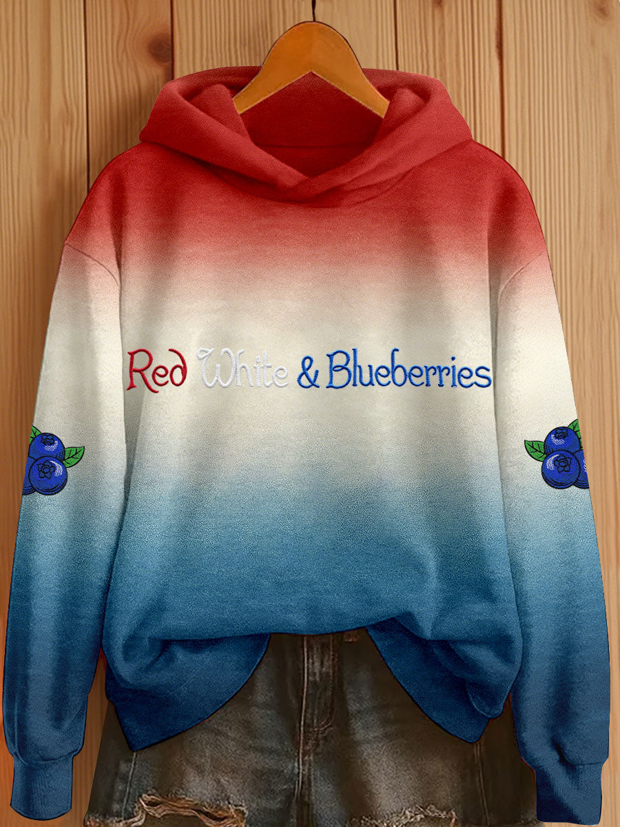 Women's Red, White & Blueberries Hoodies