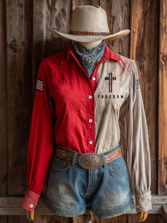 Women’s western style freedom shirts