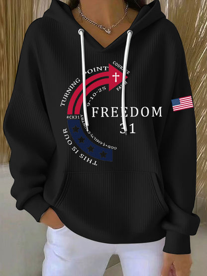 Women's This Is Our God Family Country Freedom 31 Printed Hoodie