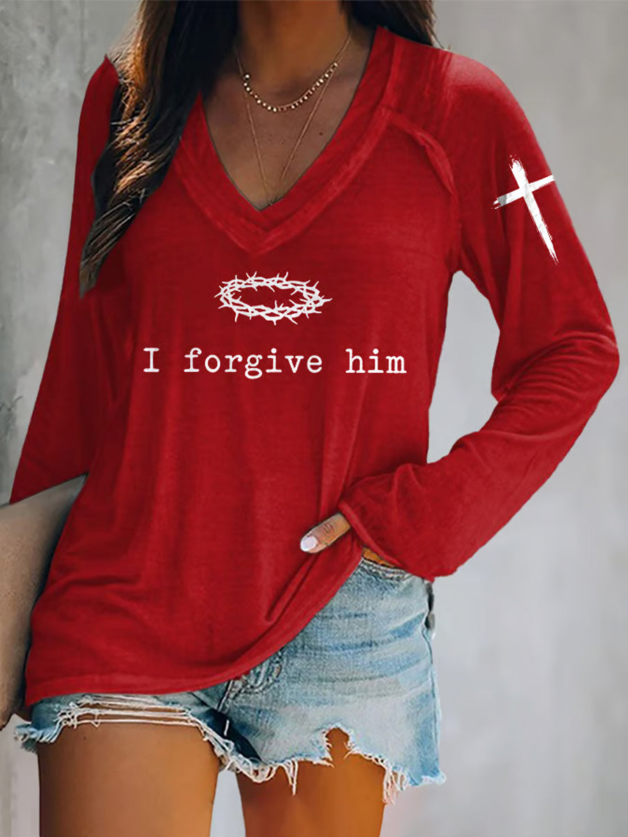Women's Father Forgive Them For They Not Know What They Do Long-Sleeve T-Shirt