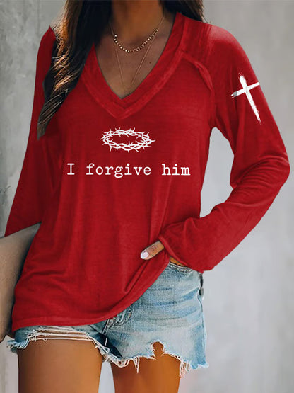 Women's Father Forgive Them For They Not Know What They Do Long-Sleeve T-Shirt
