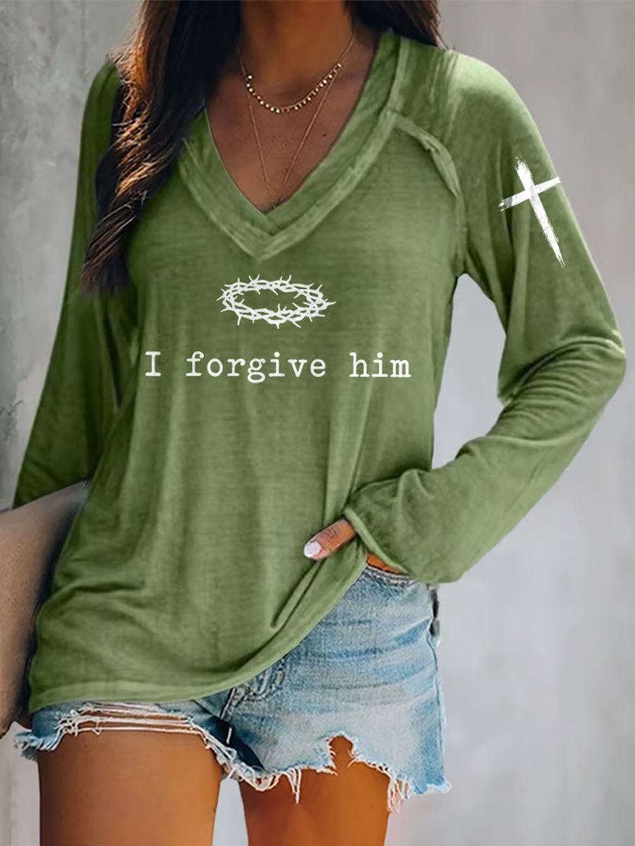 Women's Father Forgive Them For They Not Know What They Do Long-Sleeve T-Shirt
