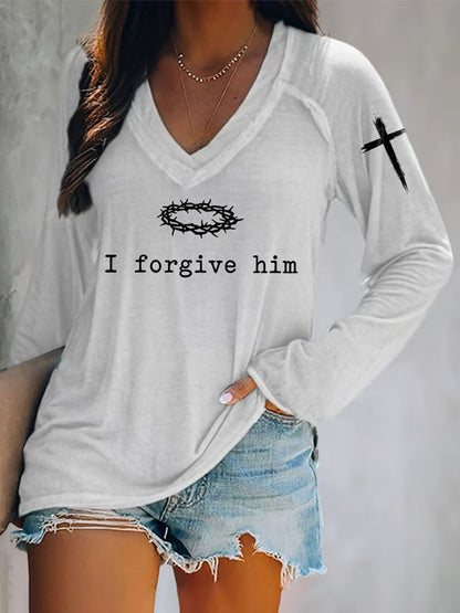 Women's Father Forgive Them For They Not Know What They Do Long-Sleeve T-Shirt