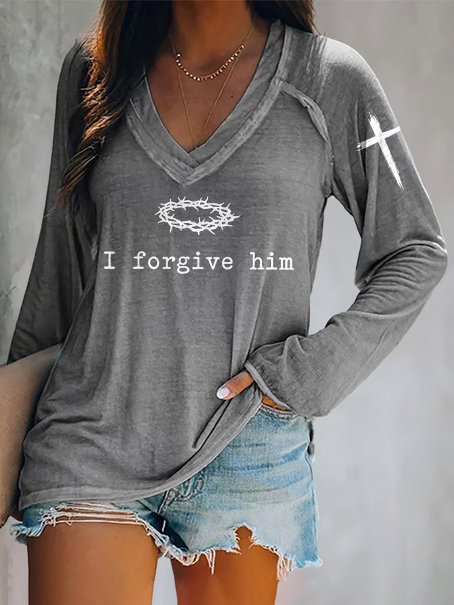 Women's Father Forgive Them For They Not Know What They Do Long-Sleeve T-Shirt