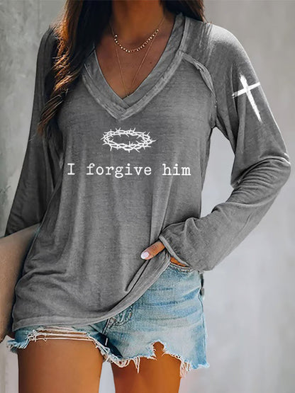 Women's Father Forgive Them For They Not Know What They Do Long-Sleeve T-Shirt