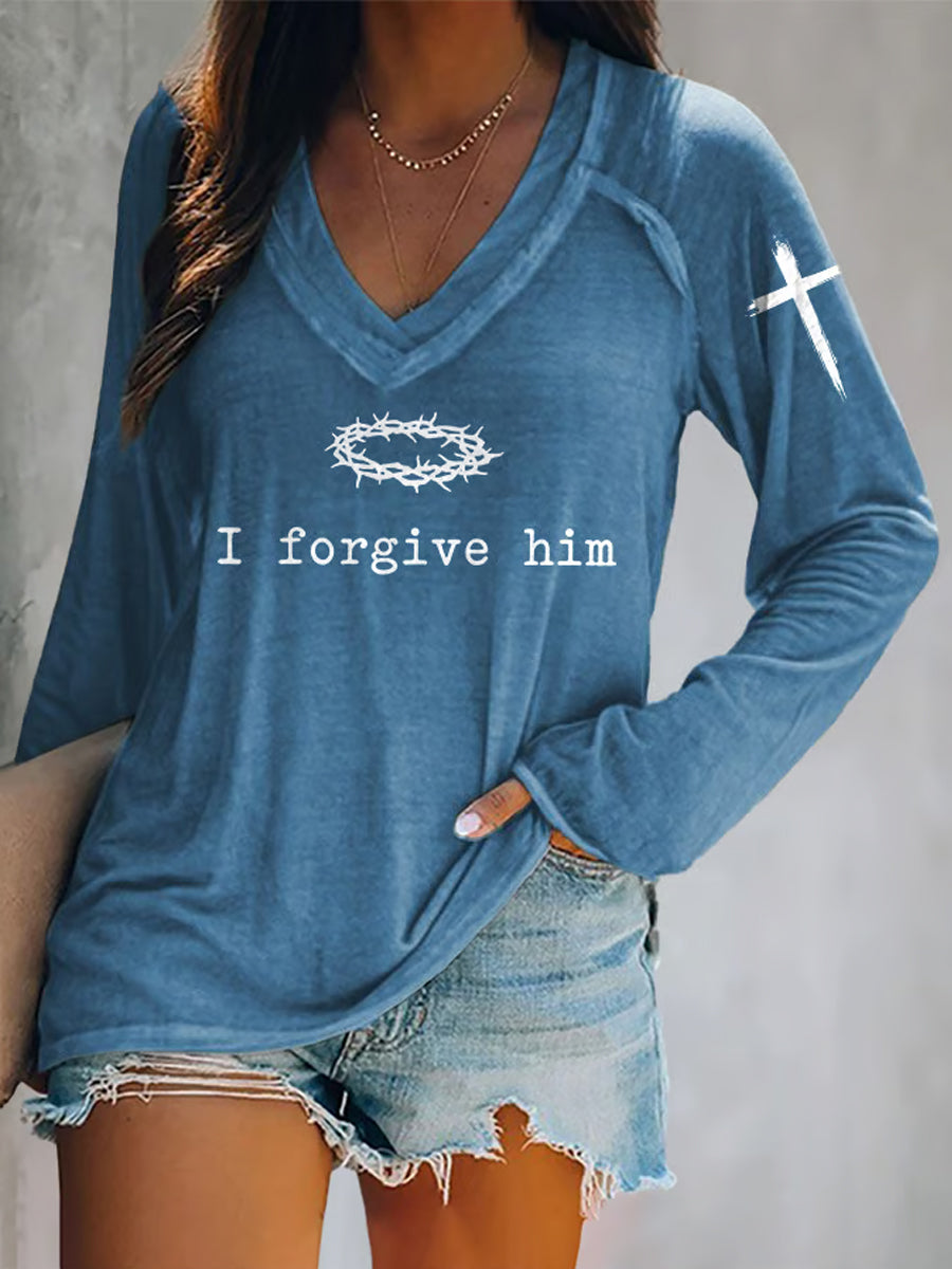 Women's Father Forgive Them For They Not Know What They Do Long-Sleeve T-Shirt