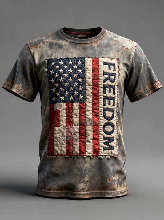Men's Freedom Printed Casual T-shirt