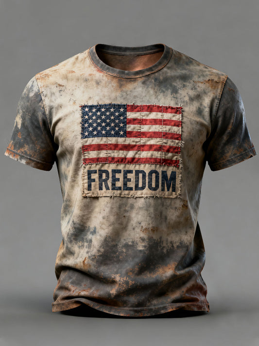 Men's Freedom Printed Casual T-shirt