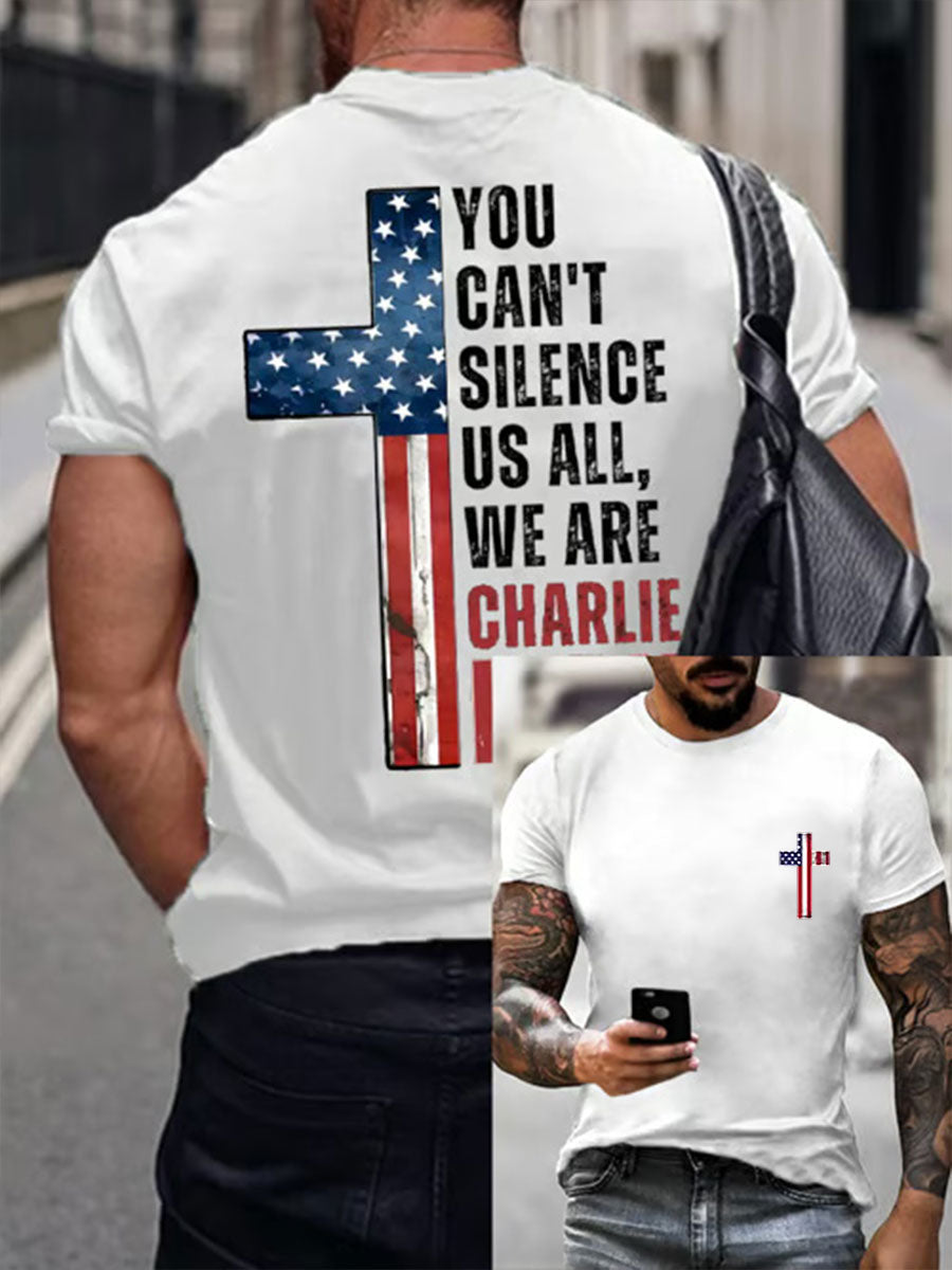 Men's You Can't Silence Us All Printed Casual T-shirt