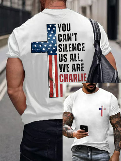 Men's You Can't Silence Us All Printed Casual T-shirt