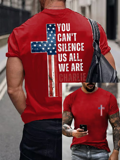 Men's You Can't Silence Us All Printed Casual T-shirt