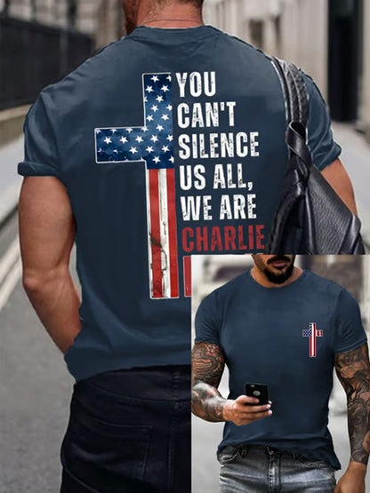 Men's You Can't Silence Us All Printed Casual T-shirt