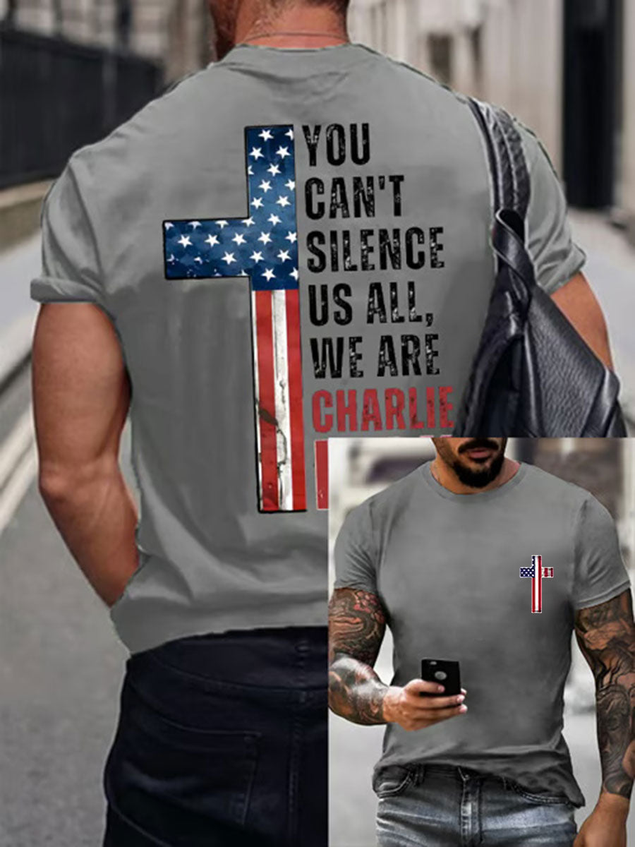 Men's You Can't Silence Us All Printed Casual T-shirt