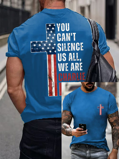 Men's You Can't Silence Us All Printed Casual T-shirt