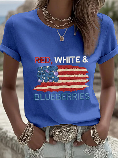 Women's 'Red White & Blueberries' T-shirt