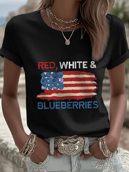 Women's 'Red White & Blueberries' T-shirt
