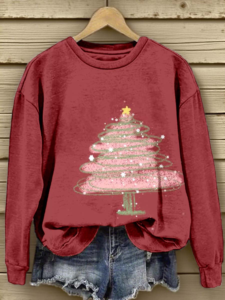 Women's Christmas Tree Art Print Sweatshirt