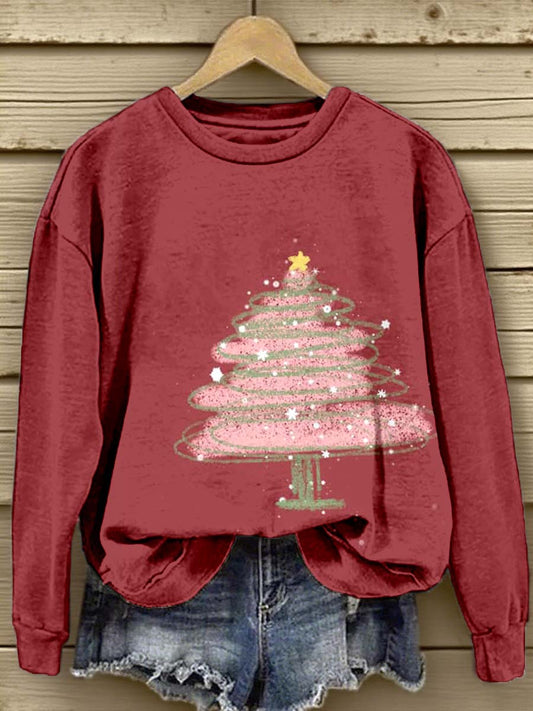 Women's Christmas Tree Art Print Sweatshirt