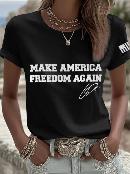 Women's  make america freedom again T-shirt